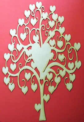 MDF heart frame 580 x 380 elongated hearts  for frame or wall
